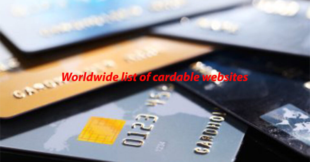 Worldwide list of websites for credit card purchase